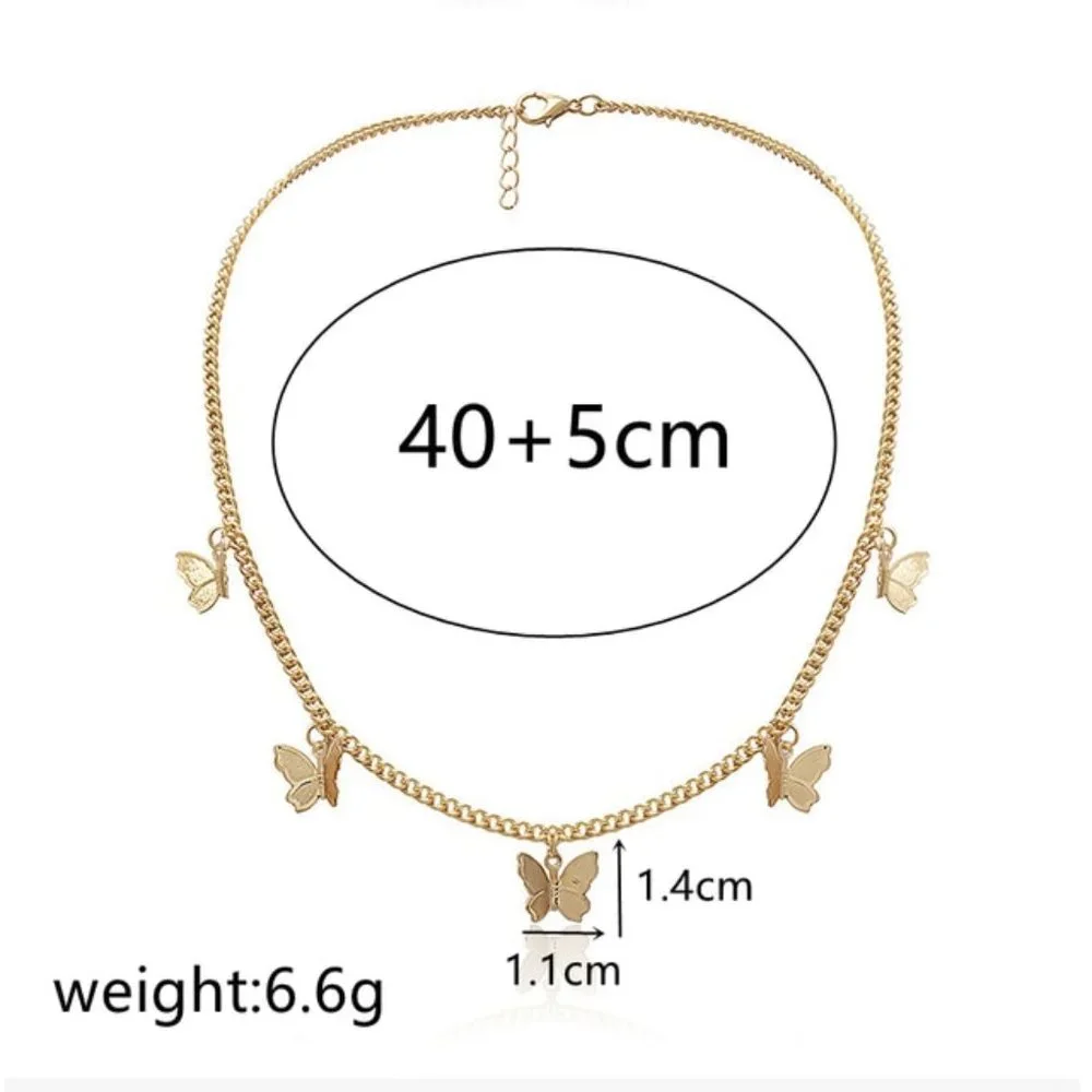 Woman Butterfly Necklace Chain Pendant Bohemian - Picture 4 of 4